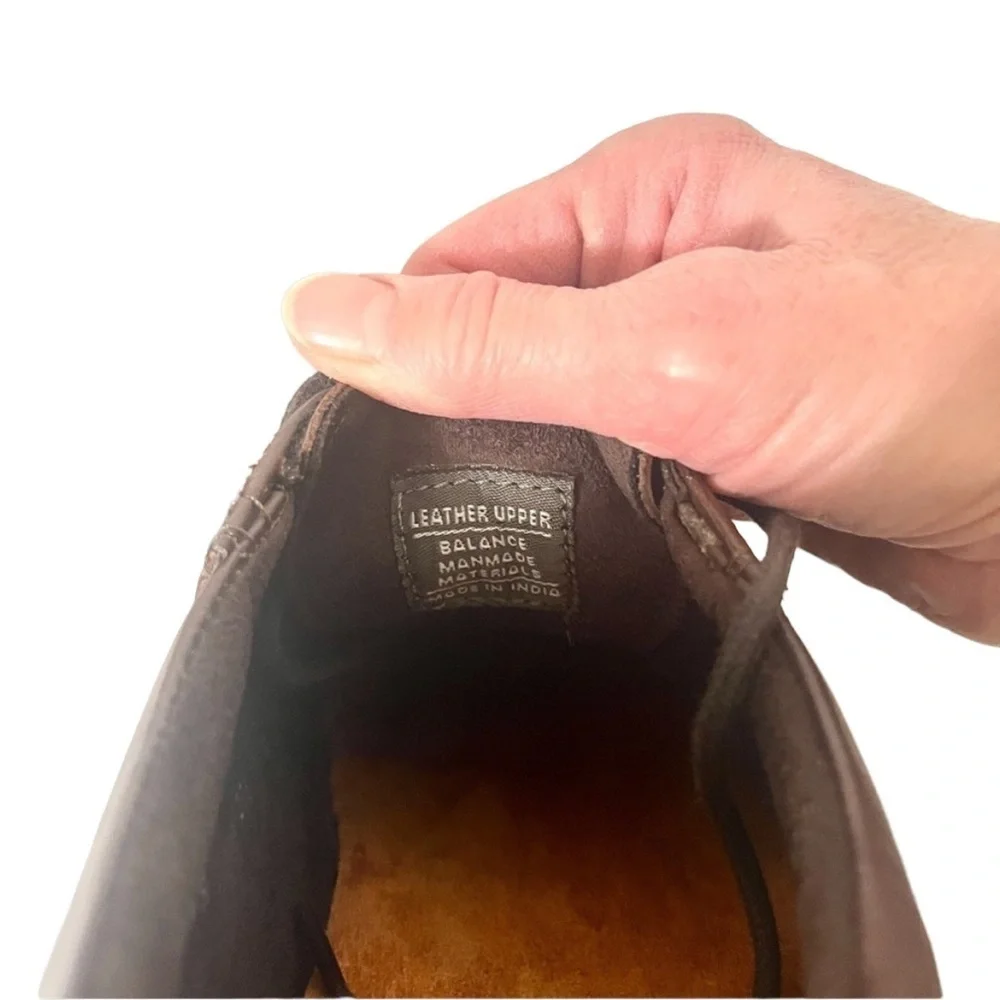 Men's Nunn Bush Dual Comfort Memory Foam Brown Leather Oxfords Size 10.5